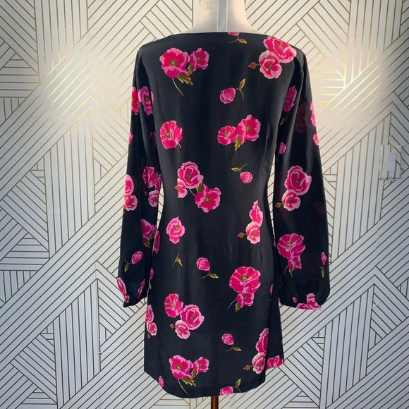 Intermix Bernice Floral Mini Dress in Black - Picture 8 of 12